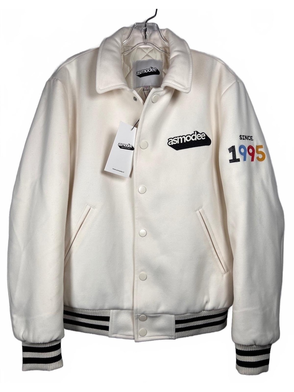 asmodee Team USA Statue of Liberty White Quilted Varsity Jacket Size S NWT